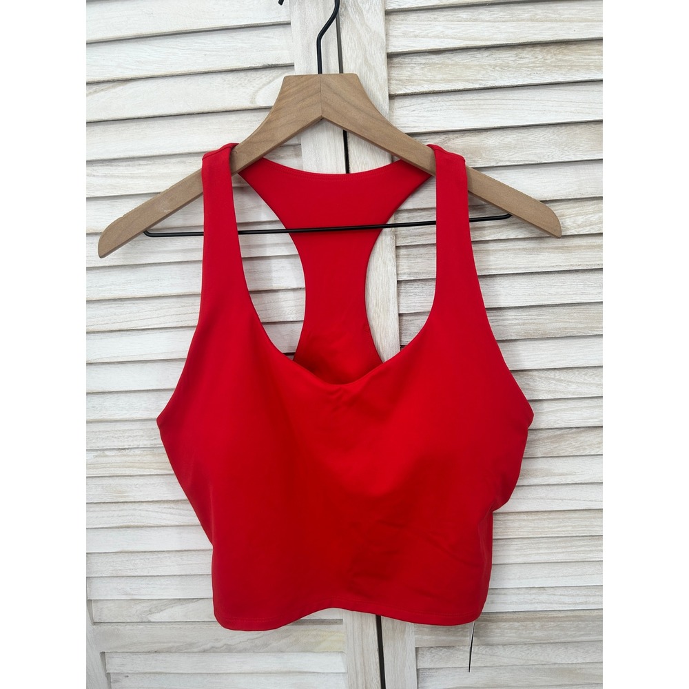 Fabletics Crop Top Size XL Sports Bra Tank Top Red Racerback Activewear Yoga